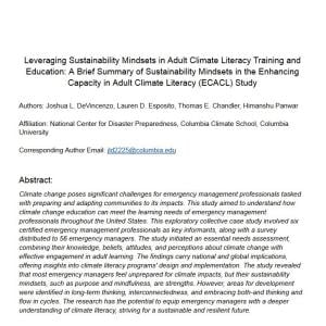 Read more about the article A Brief Summary of Sustainability Mindsets in the Enhancing Capacity in Adult Climate Literacy